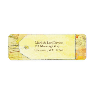 Travel theme in cocoa and cream address labels.