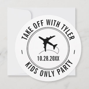 Travel Theme Party Personalised Aeroplane Sign Invitation