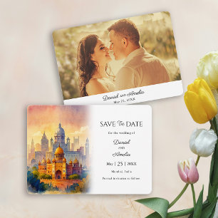 Travel Theme Save The Date – Mumbai India Wedding