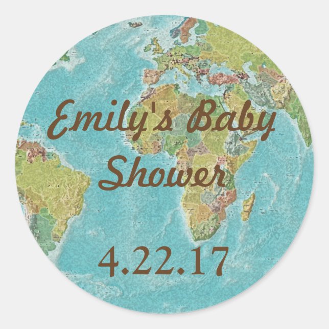 Travel theme stickers for baby shower (Front)