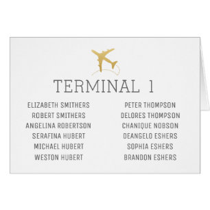 Travel Theme Table Number Name List Sign Card
