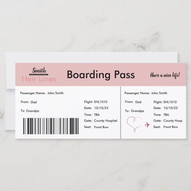 Travel Themed Adoption Announcement Baby Girl (Front)