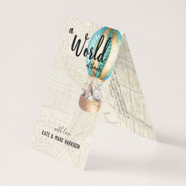 Travel Themed Baby Shower | Thank You Note (Front)