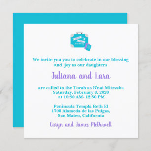 Travel Themed Bat Mitzvah Invitation