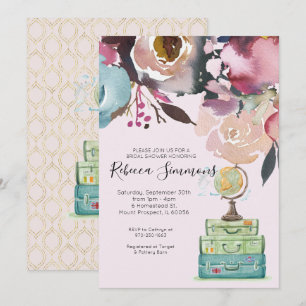 Travel Themed Bridal Shower Invitation