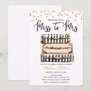 Travel Themed Bridal Shower Invitation