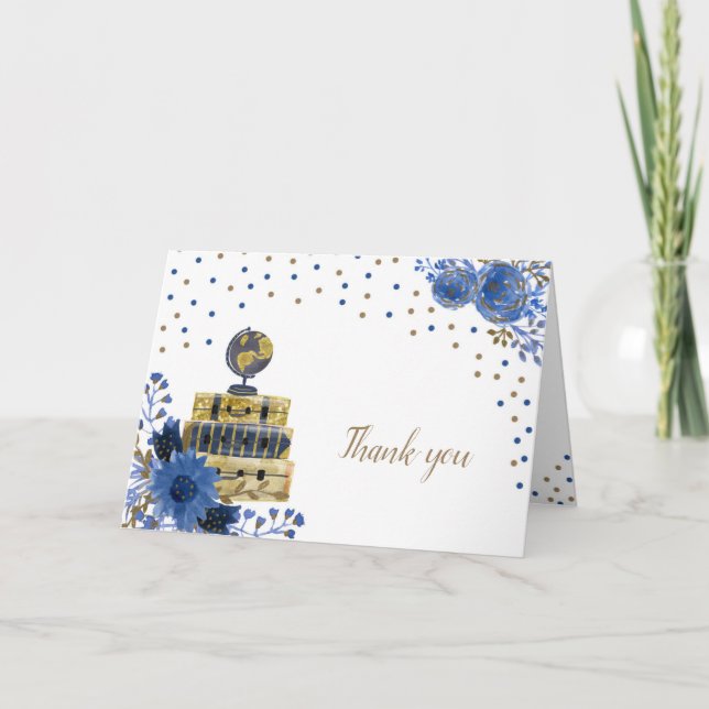 Travel themed bridal shower thank you note (Front)