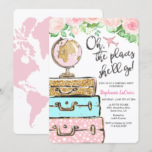 Travel Themed Farewell Party Invitation
