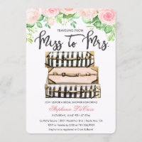 Travel Themed Floral Bridal Shower Invitation