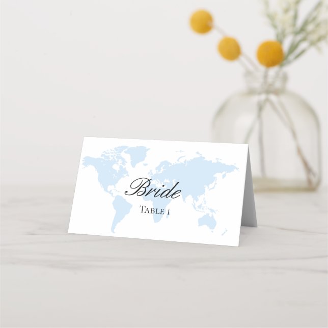 Travel themed folded place cards (Front)