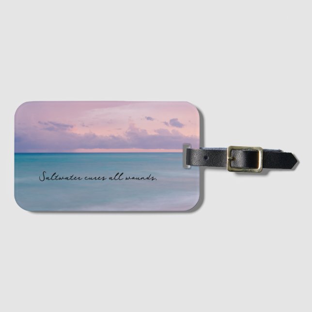 Travel Themed Gift with Beach Photo Luggage Tag (Front Horizontal)