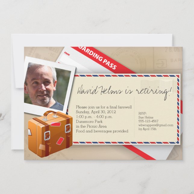Travel Themed Invitations - Great for Retirement (Front)