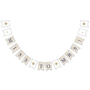 Travel themed Miss to Mrs Banner - Bunting Flag