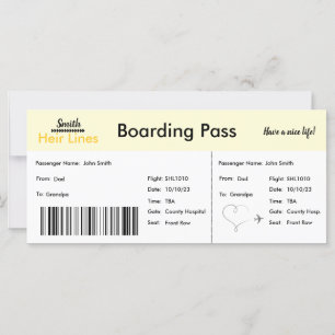 Travel Themed Pregnancy Announcement Card (Yellow)
