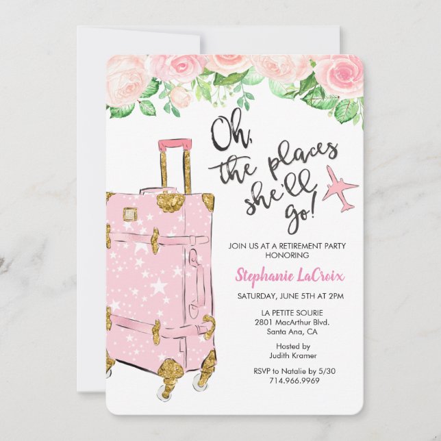 Travel Themed Retirement Party Invitation (Front)