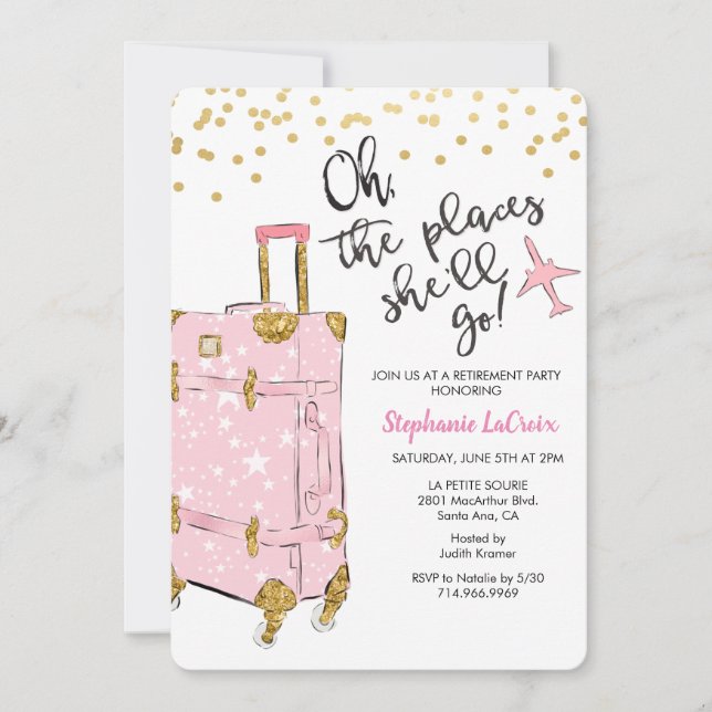 Travel Themed Retirement Party Invitation (Front)