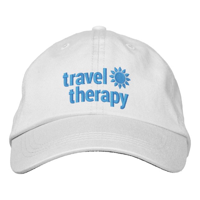 Travel Therapy Embroidered Baseball Hat (Front)