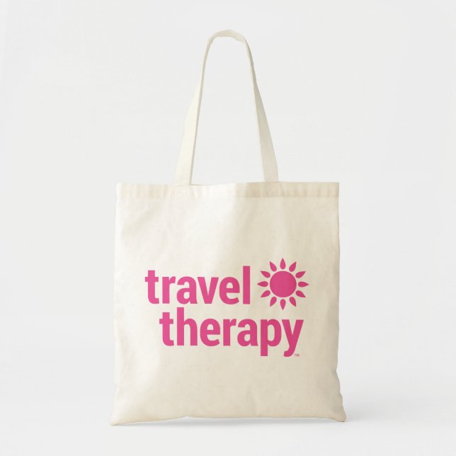 Travel Therapy Tote Bag Pink (Front)