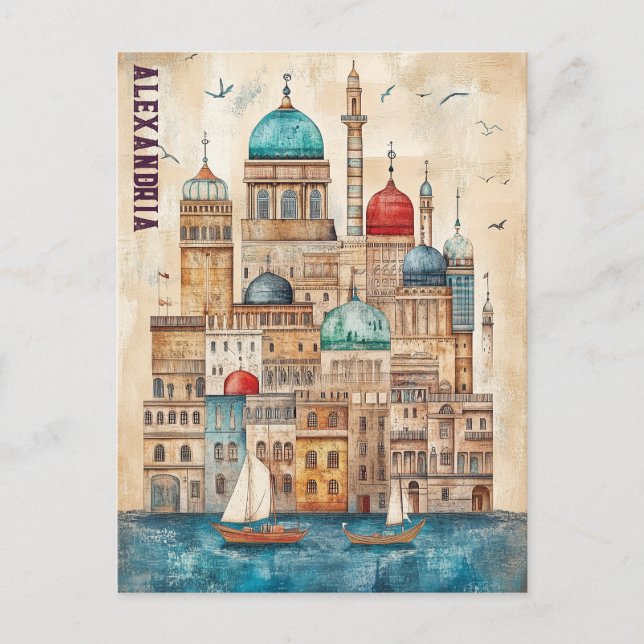 Travel to Alexandria Egypt Postcard (Front)