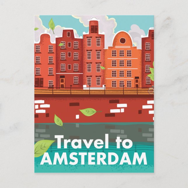 Travel to Amsterdam vintage poster Postcard (Front)