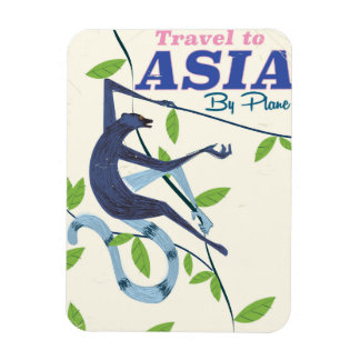 Travel To Asia Monkey vintage travel print Magnet
