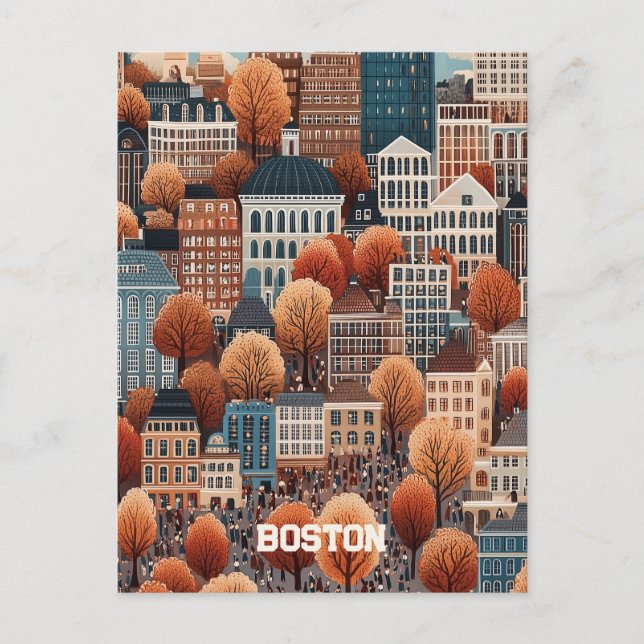 Travel to Boston Massachusetts Postcard (Front)
