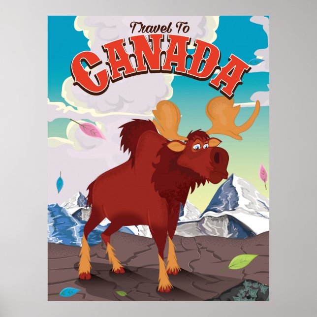 Travel to Canada vintage cartoon poster (Front)