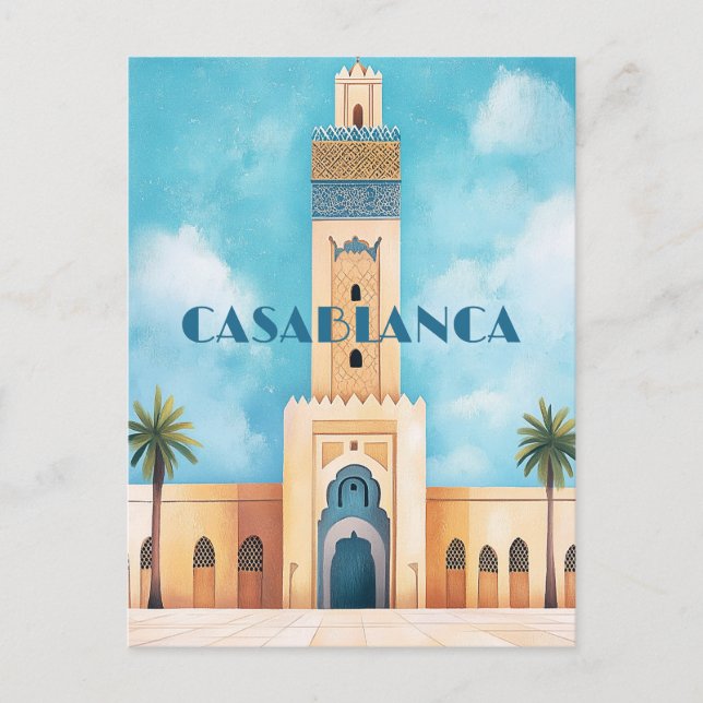 Travel to Casablanca Morocco Postcard (Front)