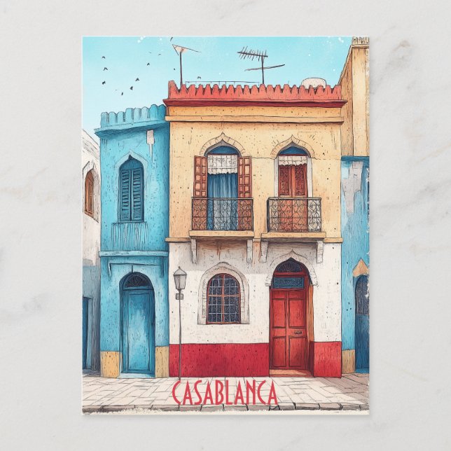 Travel to Casablanca Morocco Postcard (Front)