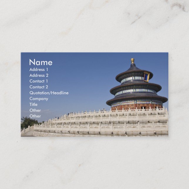 Travel to China Business Card (Front)