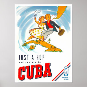 Travel to Cuba vintage travel poster