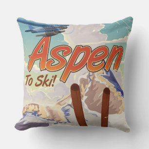 Travel To Denmark Cartoon viking travel poster Cushion