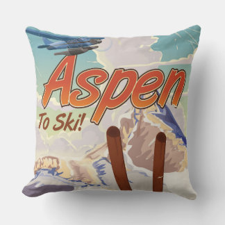 Travel To Denmark Cartoon viking travel poster Cushion