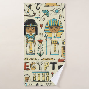 Travel to Egypt. Seamless pattern Bath Towel