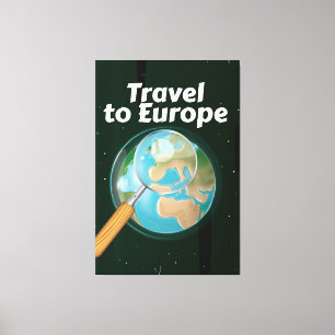 Travel To Europe vacation poster Canvas Print
