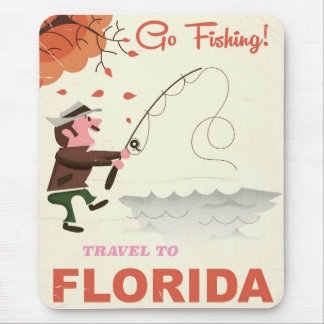 Travel to Florida vintage fishing print Mouse Mat