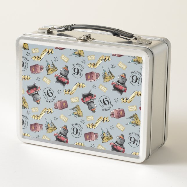 Travel To HOGWARTS™ Pattern Metal Lunch Box (Front)