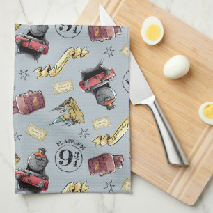 Travel To HOGWARTS™ Pattern Tea Towel