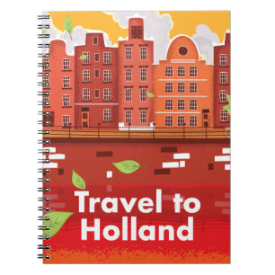 Travel to Holland vintage poster. Notebook