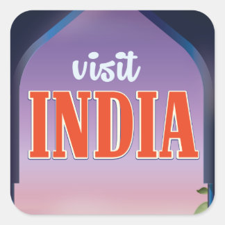 Travel to India travel poster Square Sticker