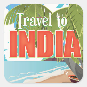 Travel to India travel poster Square Sticker