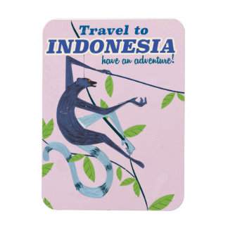 Travel to Indonesia monkey vacation vintage poster Magnet