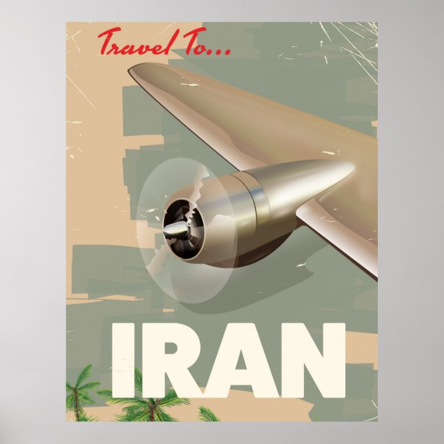 travel to Iran vintage travel poster (Front)