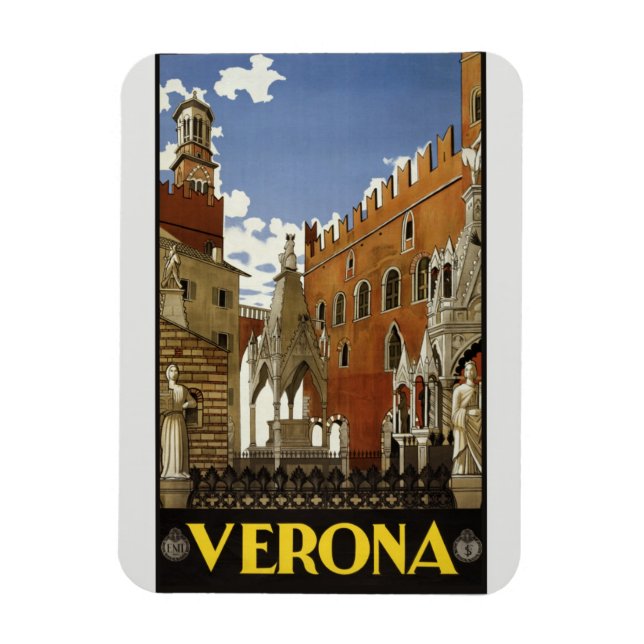 Travel to Italy - Verona Vintage Poster Magnet (Vertical)
