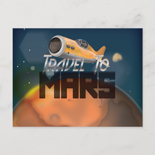 Travel To Mars Postcard (Front)