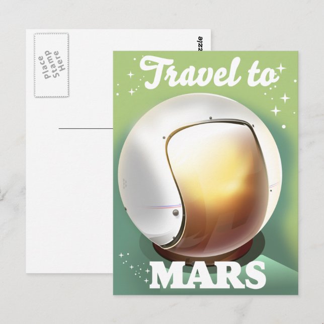 Travel to Mars Postcard (Front/Back)