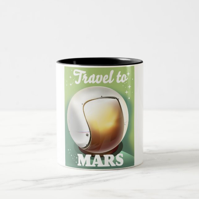 Travel to Mars Two-Tone Coffee Mug (Center)