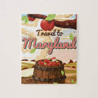 Travel To Maryland travel poster Jigsaw Puzzle
