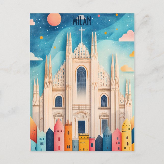 Travel to Milan Italy Postcard (Front)