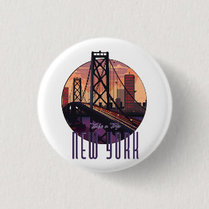 Travel To New York 3 Cm Round Badge